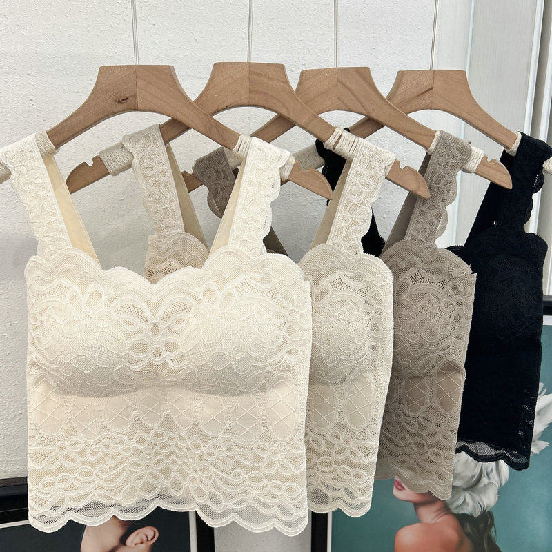 枫之欣661性感蕾丝固定杯美背内衣女吊带内搭打底背心防走光抹胸