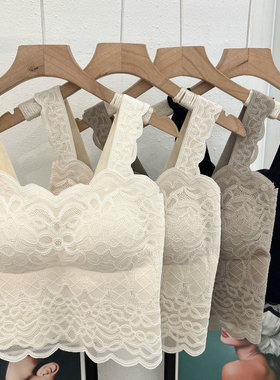 枫之欣661性感蕾丝固定杯美背内衣女吊带内搭打底背心防走光抹胸