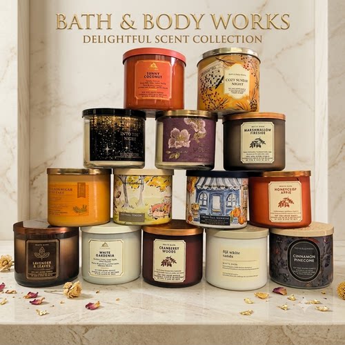 #01 Bath & Body Works 美国BBW三芯蜡烛大杯精油香薰蜡烛 411g