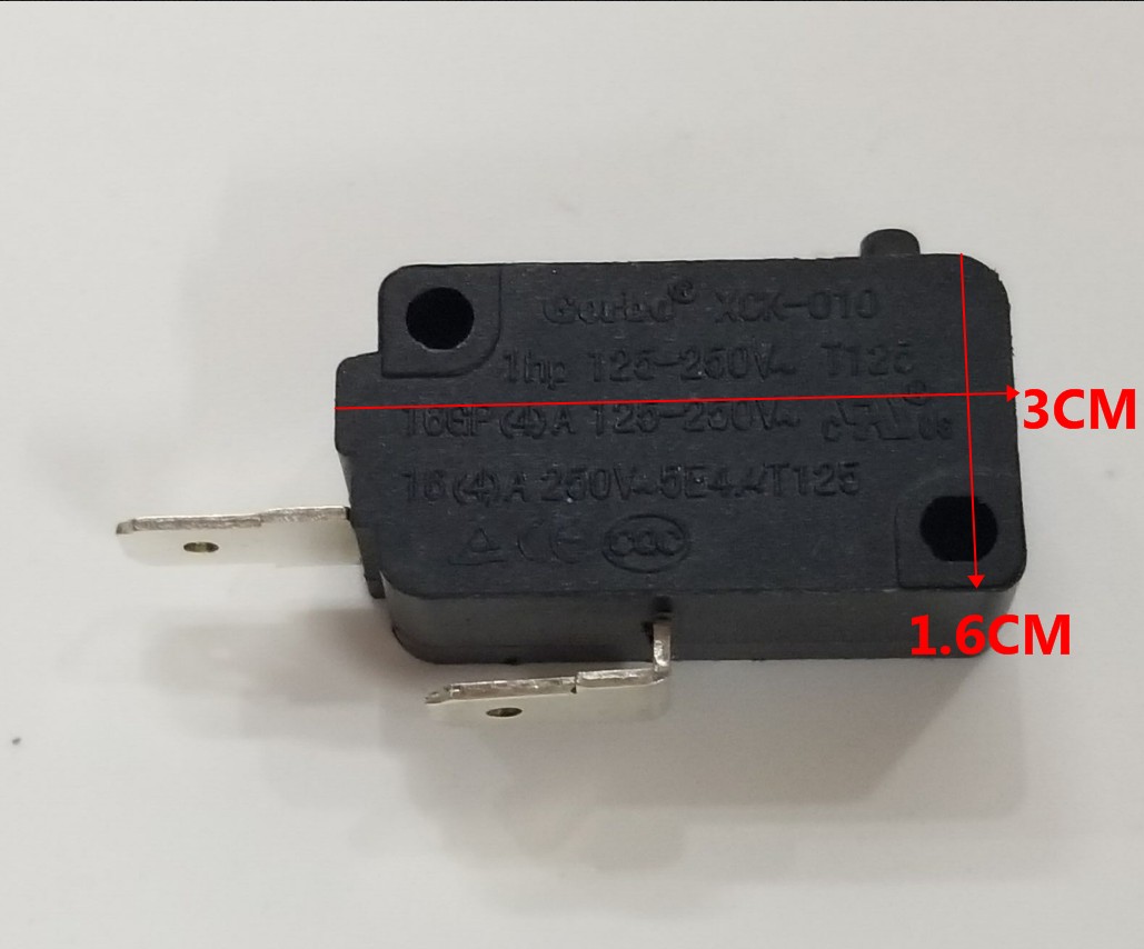 XCK-010 全黑微波炉微动开关KW7-0 2脚 电磁炉开关 触点开关