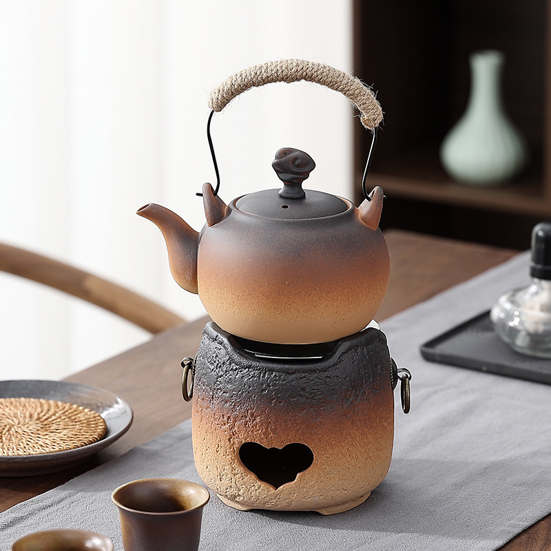 家用户外野外酒精灯陶瓷煮茶器煮酒炉烧水陶壶茶壶碳炉温茶炉底座