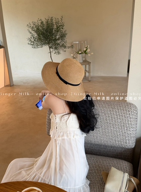 Ginger Milk春夏新品 杨超越同款大檐盆帽两色草帽度假百搭遮阳帽