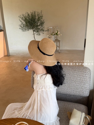 Ginger Milk春夏新品 杨超越同款大檐盆帽两色草帽度假百搭遮阳帽