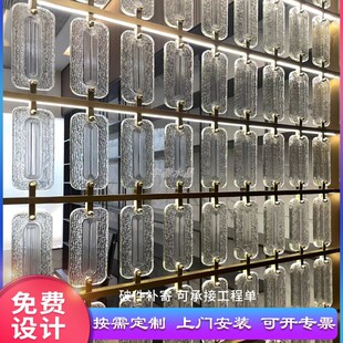 水晶挂砖不锈钢屏风水晶薄片玻璃砖隔断玄关墙挂砖长条方形片推荐