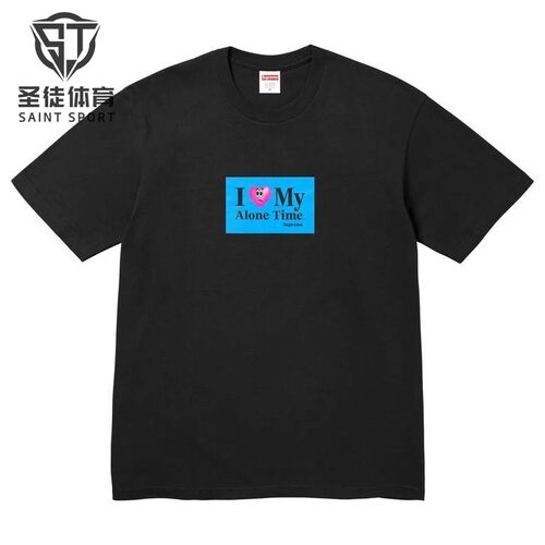 SupremeAloneTime爱心标语Tee