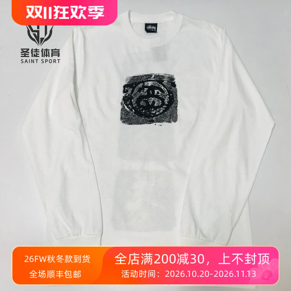 长袖Tee反战涂鸦StussyMono