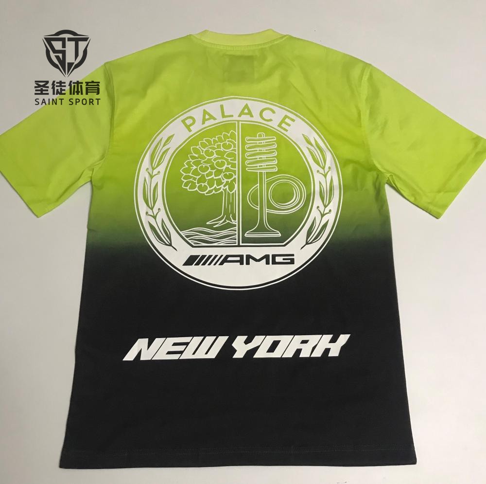 正品 Palace AMG奔驰联名 22SS苹果树城市限定炫彩渐变色 短袖T恤