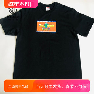现货正品 Supreme 25SS Beef Tee 牛肉 胸前卡通字母 短袖T恤