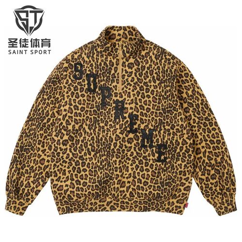 Supreme半拉链斜logo卫衣