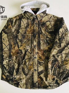 现货正品Supreme 25SS Quilted Lined格纹树枝连帽法兰绒衬衫外套