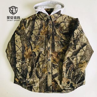 现货正品Supreme 25SS Quilted Lined格纹树枝连帽法兰绒衬衫外套