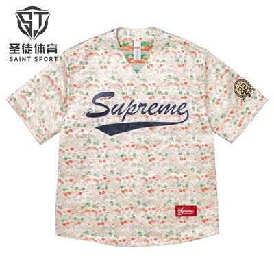 Supreme花卉棒球短袖
