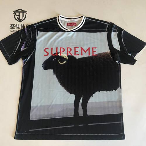 Supreme绵羊鲨鱼足球短袖