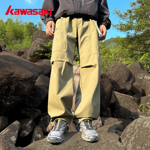 Kawasaki川崎正品冲锋裤秋季工装机能裤户外速干伞兵运动休闲裤男