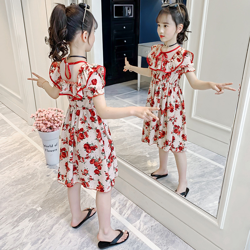 女童连衣裙夏装2021年新款儿童洋气公主裙夏季网红小女孩短袖裙子