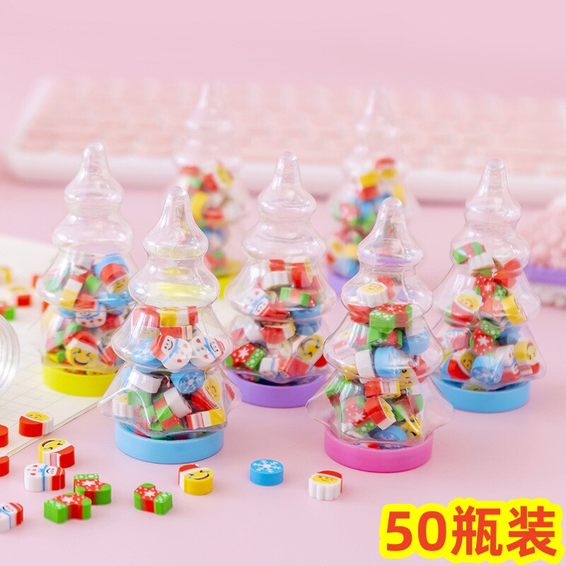 创意热卖礼物圣诞树宝塔雪人橡皮擦幼儿园儿童毕业活动奖品小礼品