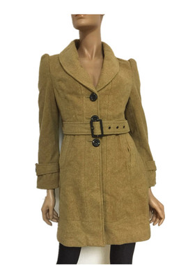 包邮 专柜正品 秋季女装修身宽松呢子大衣中长款呢子外套27042