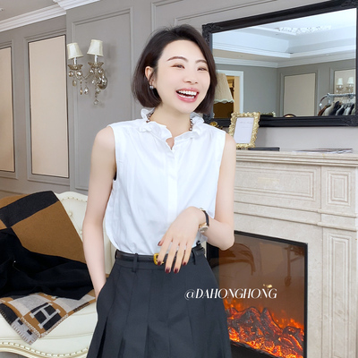 内搭荷叶领无袖无袖打底衫