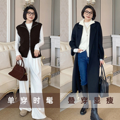 早春绵羊毛混纺无袖 大洪洪 叠穿日志 内搭坎肩万能百搭女小马甲