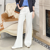 白云梦境 女小个子高腰显瘦微喇直筒裤 春季 白色牛仔裤 款 大洪洪