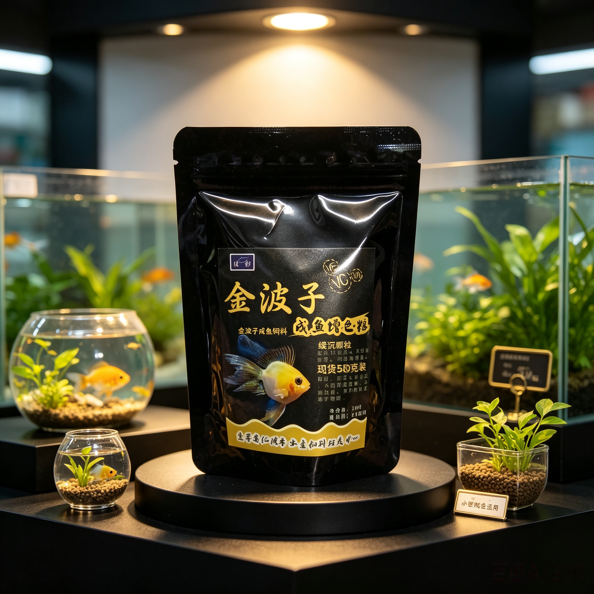 金波子成鱼饲料缓沉颗粒荷兰凤凰迷你慈鲷小型热带鱼下沉增色鱼食