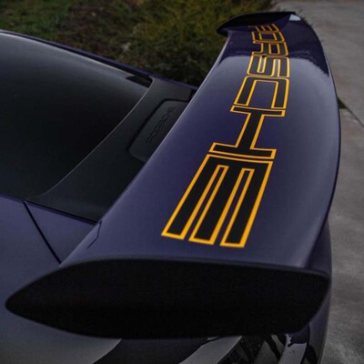 保时捷911 987 718 boxster GT2 GT3RS GT4改装尾翼英文拉花车贴