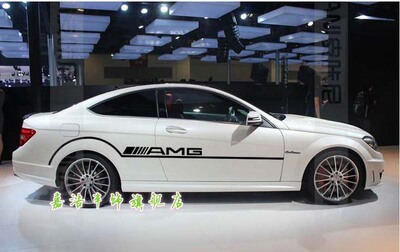 C63C43AMG拉花车贴机盖侧裙改装A级C级CLA GT GLC coupe贴纸