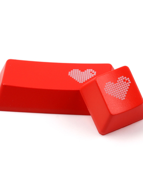 红色像素爱心 ABS透光机械键盘个性键帽 ESC+回车OEM高度替换键帽