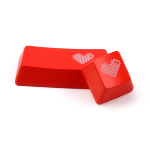 红色像素爱心 ABS透光机械键盘个性键帽 ESC+回车OEM高度替换键帽