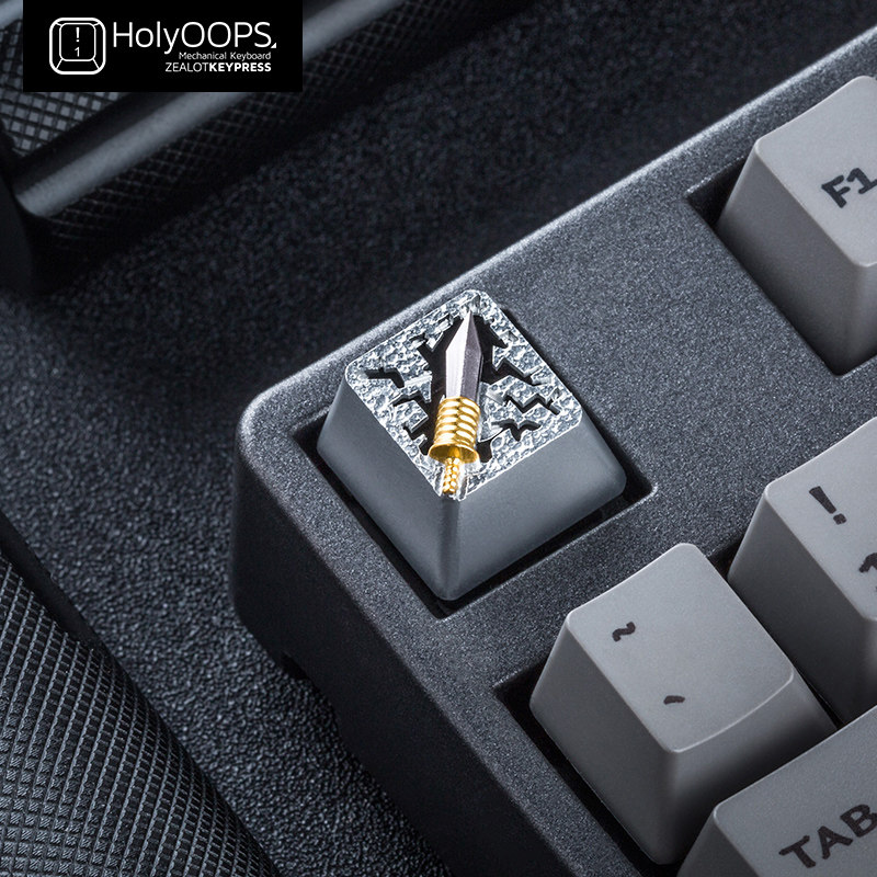 holyoops lol电刀键帽英雄联盟 个性队标机械键盘 金属铝合金键帽