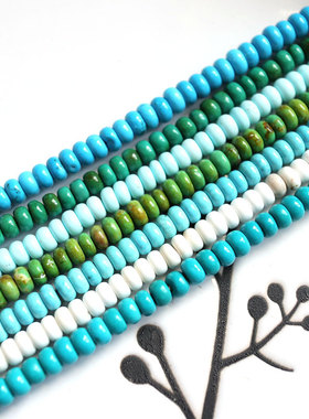 湖北松石算盘珠2x4mm多色DIY手工串珠中式珠宝自己做首饰配珠