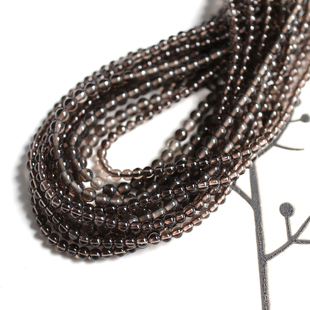 天然烟晶茶晶2mm3mm4mm小米珠DIY手工串珠流苏穗子