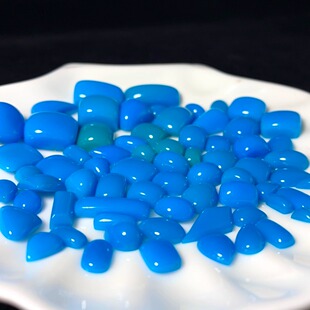 湖北原矿绿松石戒面天然绿松石高瓷高色玉化料戒面素面支持镶嵌