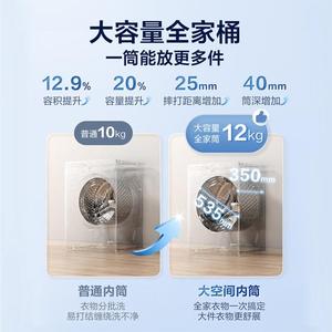 小.天鹅超薄全嵌12公斤滚筒洗衣机水魔方银离子除菌TG120V618T