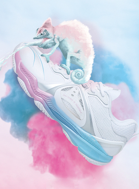 李宁羽毛球鞋 变色龙VI男女缓震专业比赛鞋棉花糖白色6代 AYAS014