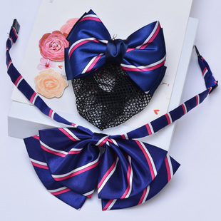 银行空姐邮政信用社工作职业装大蝴蝶结领结领花女头花衬衣领装饰