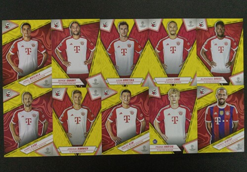2024star拜仁慕尼黑 黄色平行特卡全套及单卡 足球球星卡 topps