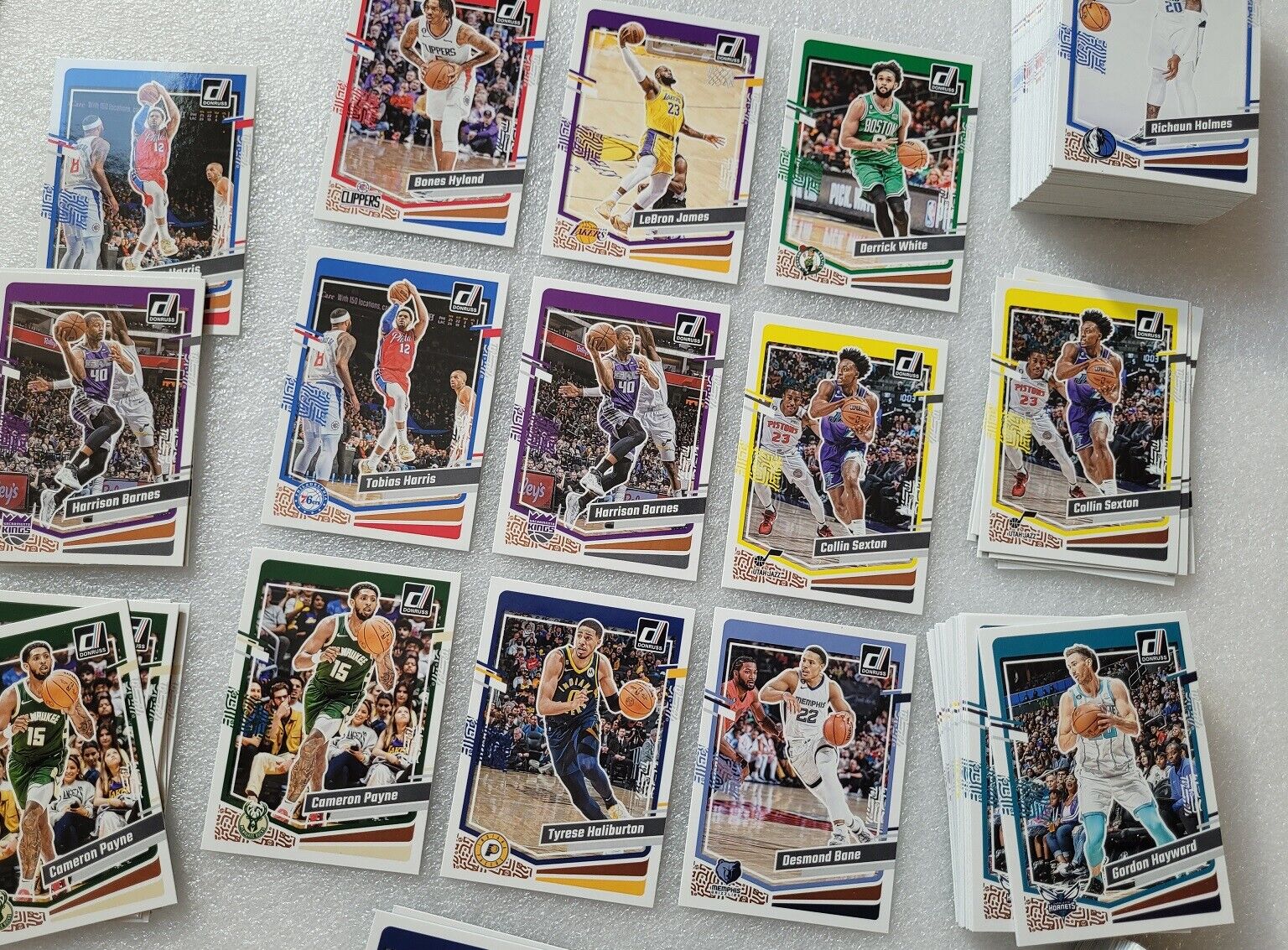 NBA球星卡 帕尼尼2023-24 donruss系列普卡全套 詹姆斯杜兰特库里