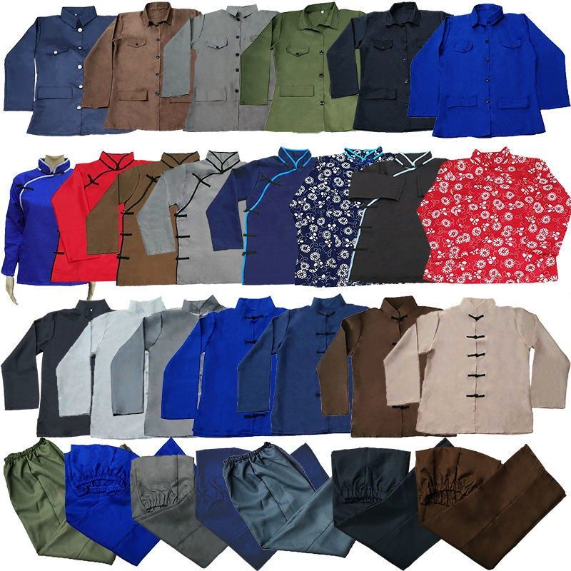 60年代怀旧老衣服设计民国百姓农民妇女中山村姑贫民话剧服装同款