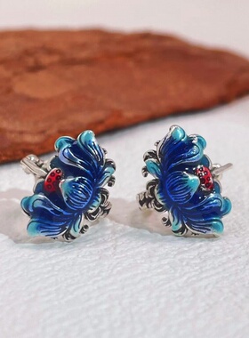 直播款复古景泰蓝民族风珐琅莲花