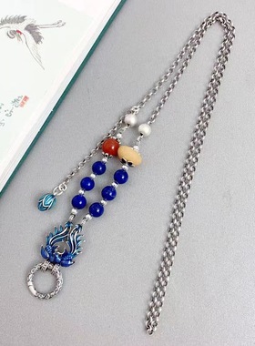 国潮凤凰万能项链 女长款冬天毛衣链青金民族风个性新年礼物