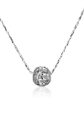 新款幸运连环镀银珠项链电镀仿92