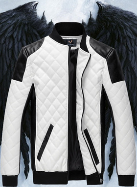 2026修身男式外套欧美立领机车时尚都市大码男装皮夹克衫Y210