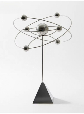 现代轻奢创意小行星球摆件高级感客厅桌面样板间金属工艺软装饰品