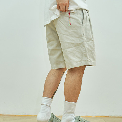 官网折扣 BEAMS JAPA裤子日系户外廓形红绳五分双褶休闲运动短裤