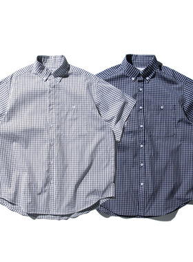 【品牌折扣】BEAMS NNDS短袖衬衣衬衫夏季男女格子廓形宽松文艺潮