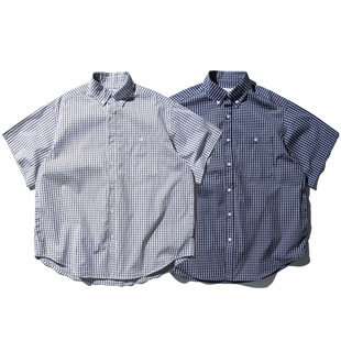 【品牌折扣】BEAMS NNDS短袖衬衣衬衫夏季男女格子廓形宽松文艺潮