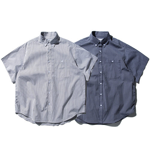 【品牌折扣】BEAMS NNDS短袖衬衣衬衫夏季男女格子廓形宽松文艺潮