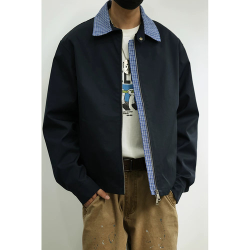 【品牌折扣】BEAMS NNDS夹克外套春秋男女格子拼接休闲宽松百搭潮
