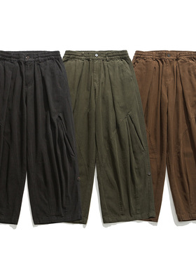 【品牌折扣】BEAMS JAPA休闲长裤日系工装春秋男女宽松直筒阔腿裤